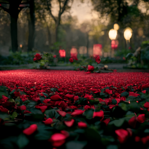 bed of roses AI art